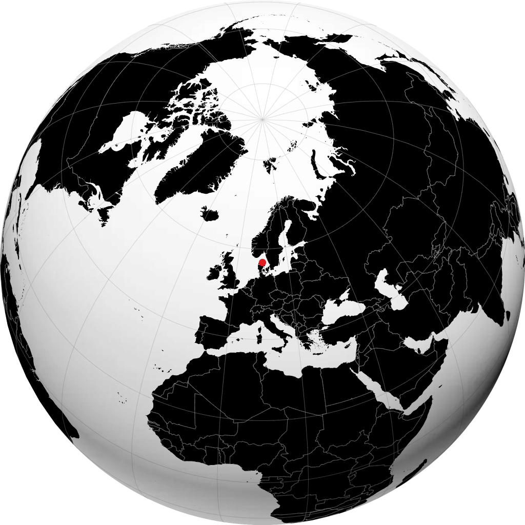 Aalborg auf dem Globus