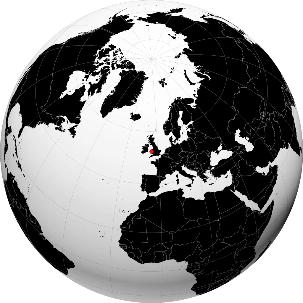 Aberystwyth auf dem Globus