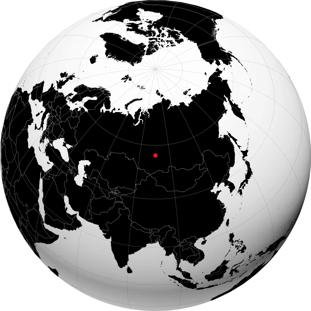 Achinsk auf dem Globus
