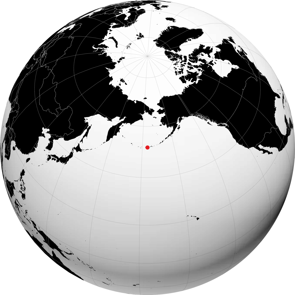 Adak auf dem Globus