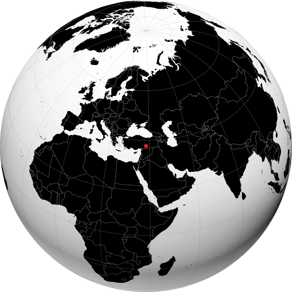 Adiyaman auf dem Globus