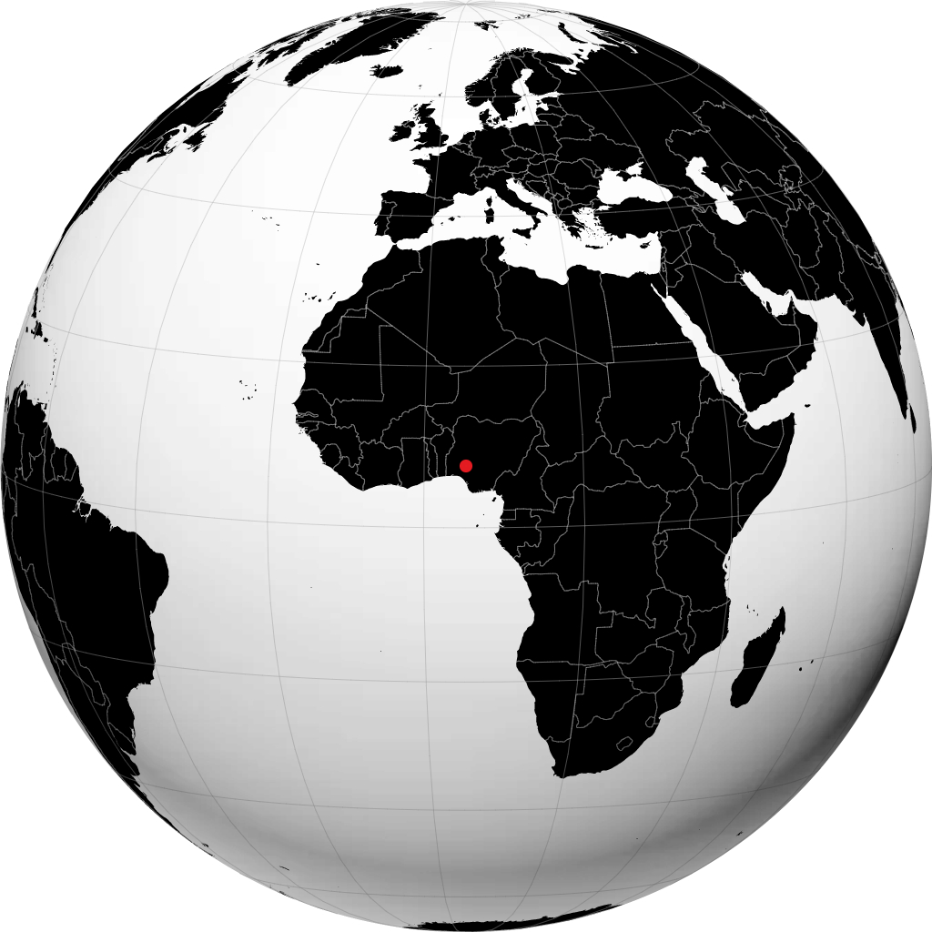 Ado-Ekiti auf dem Globus