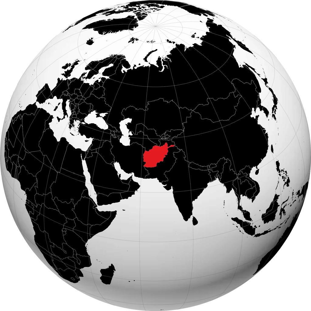 Afghanistan auf dem Globus