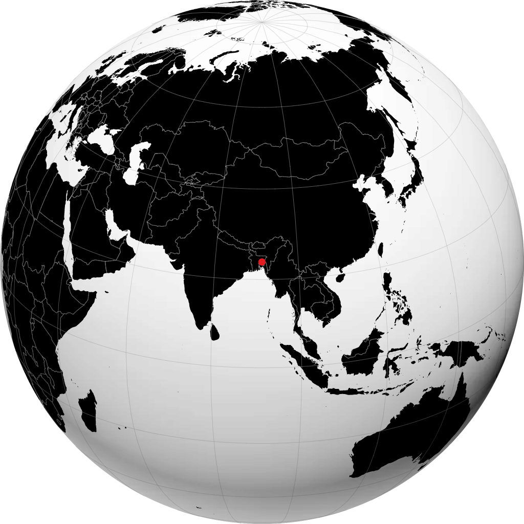 Agartala auf dem Globus