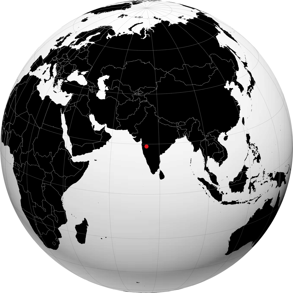 Ahmednagar auf dem Globus