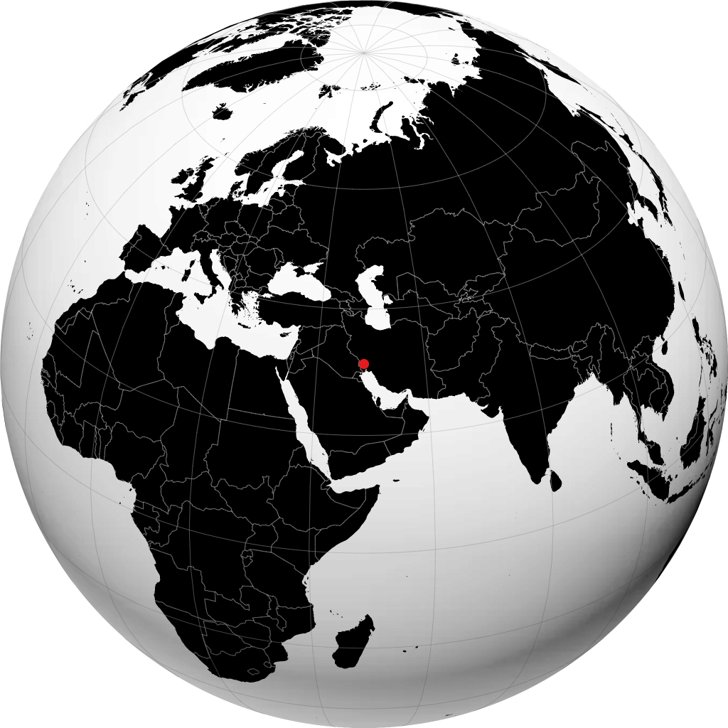 Ahvaz auf dem Globus
