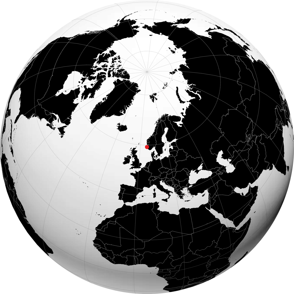 Åkrehamn auf dem Globus