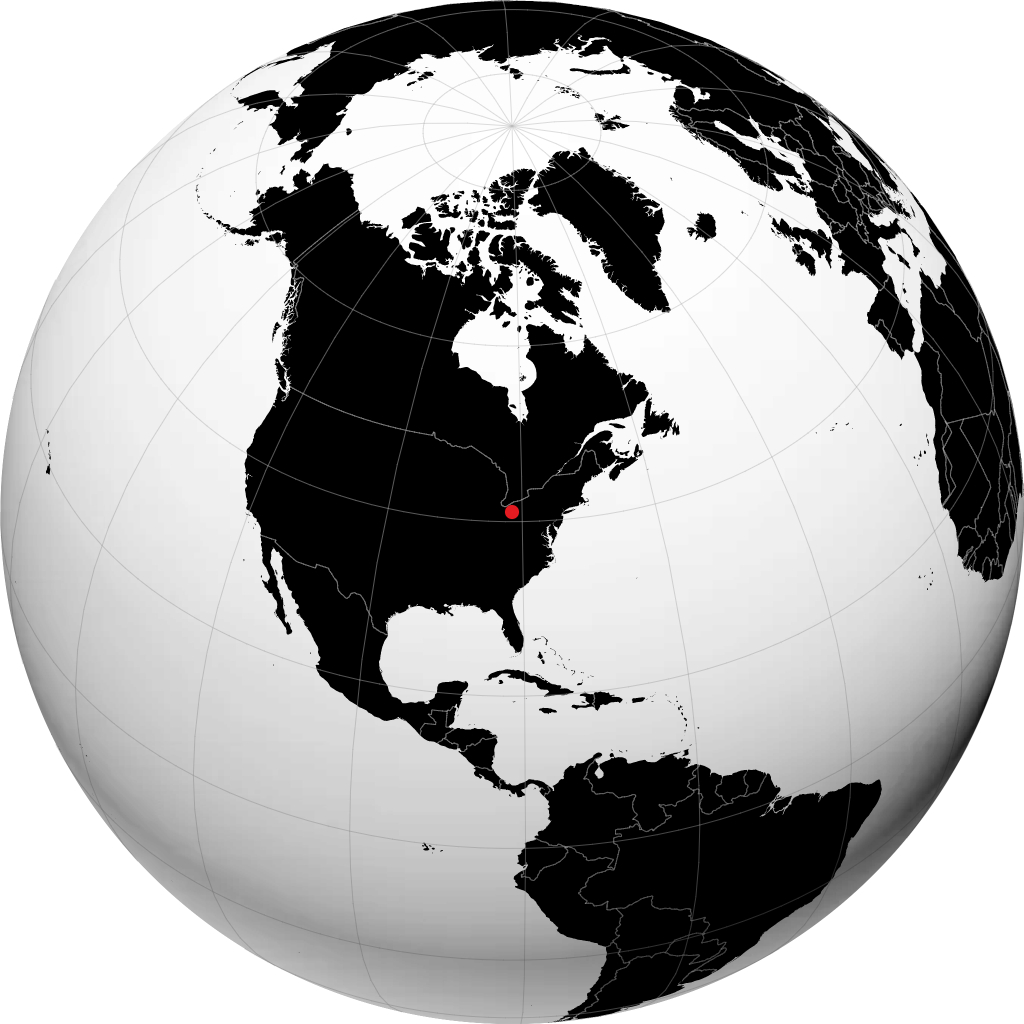 Akron auf dem Globus