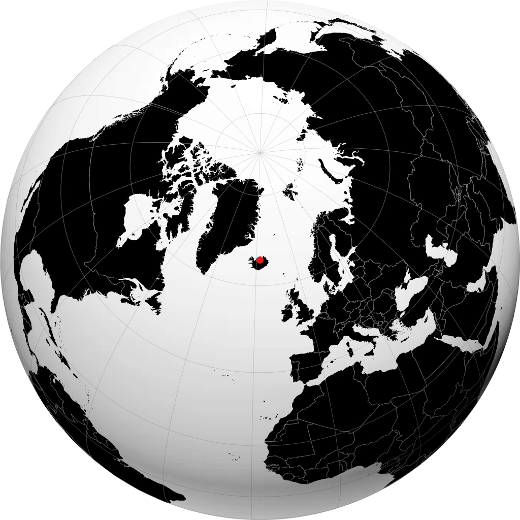 Akureyri auf dem Globus