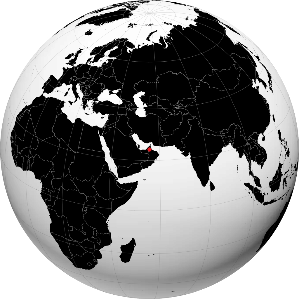 Al Ain auf dem Globus