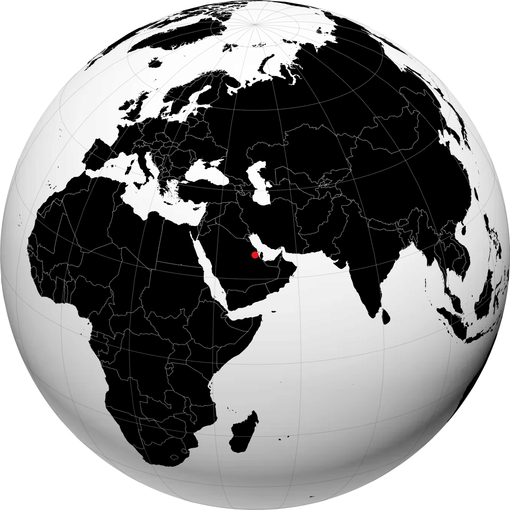 Al Hufuf auf dem Globus