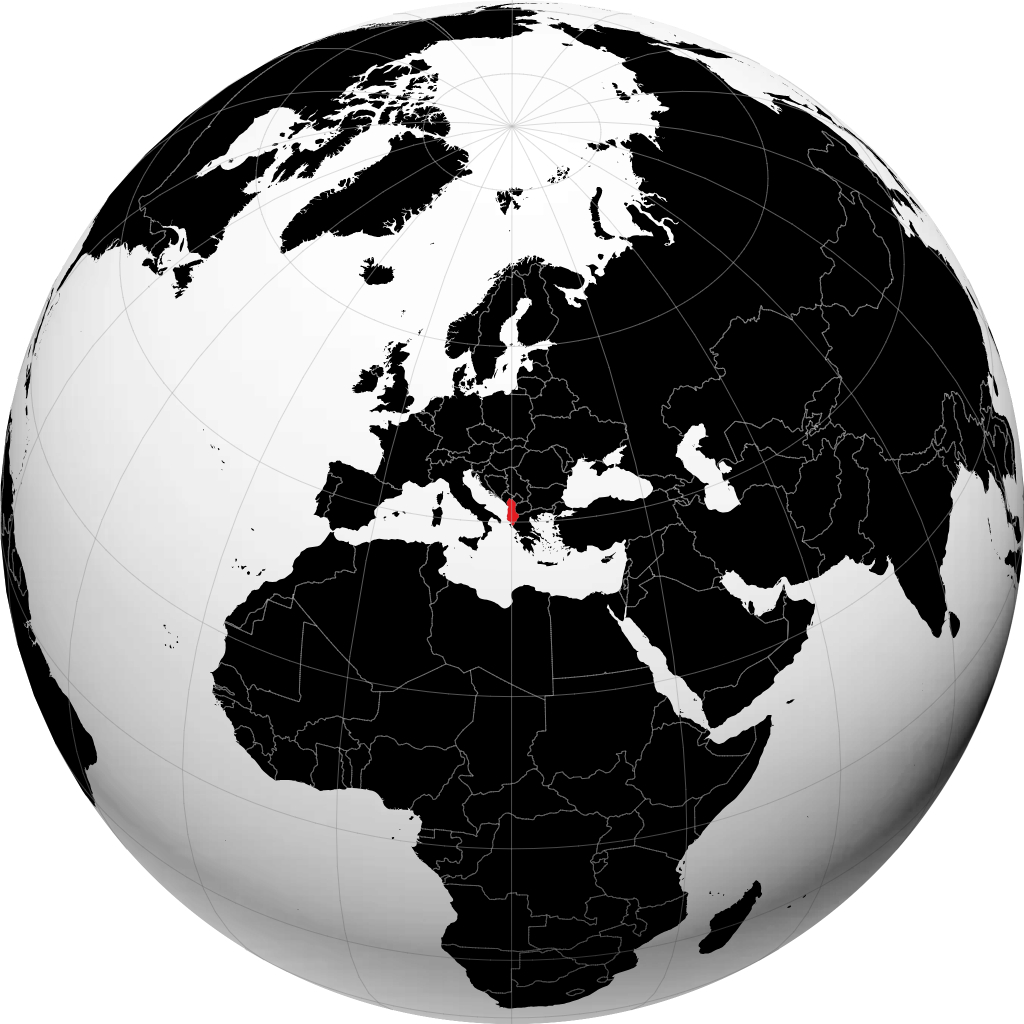Albanien auf dem Globus