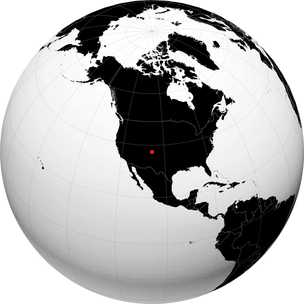 Alamosa auf dem Globus