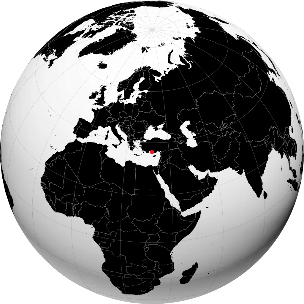Alanya auf dem Globus