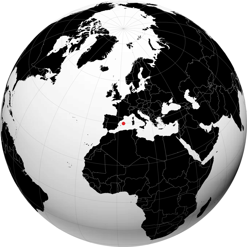 Alcúdia auf dem Globus