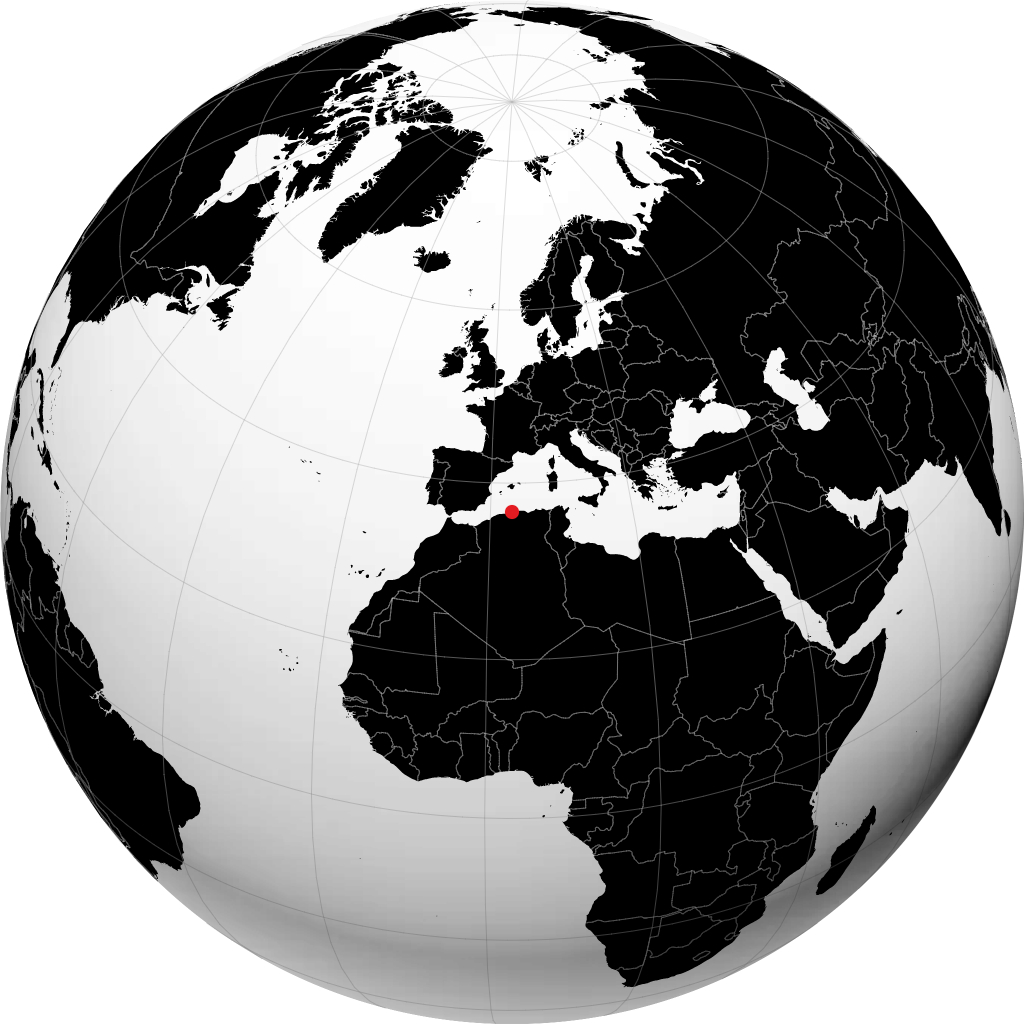 Algier auf dem Globus