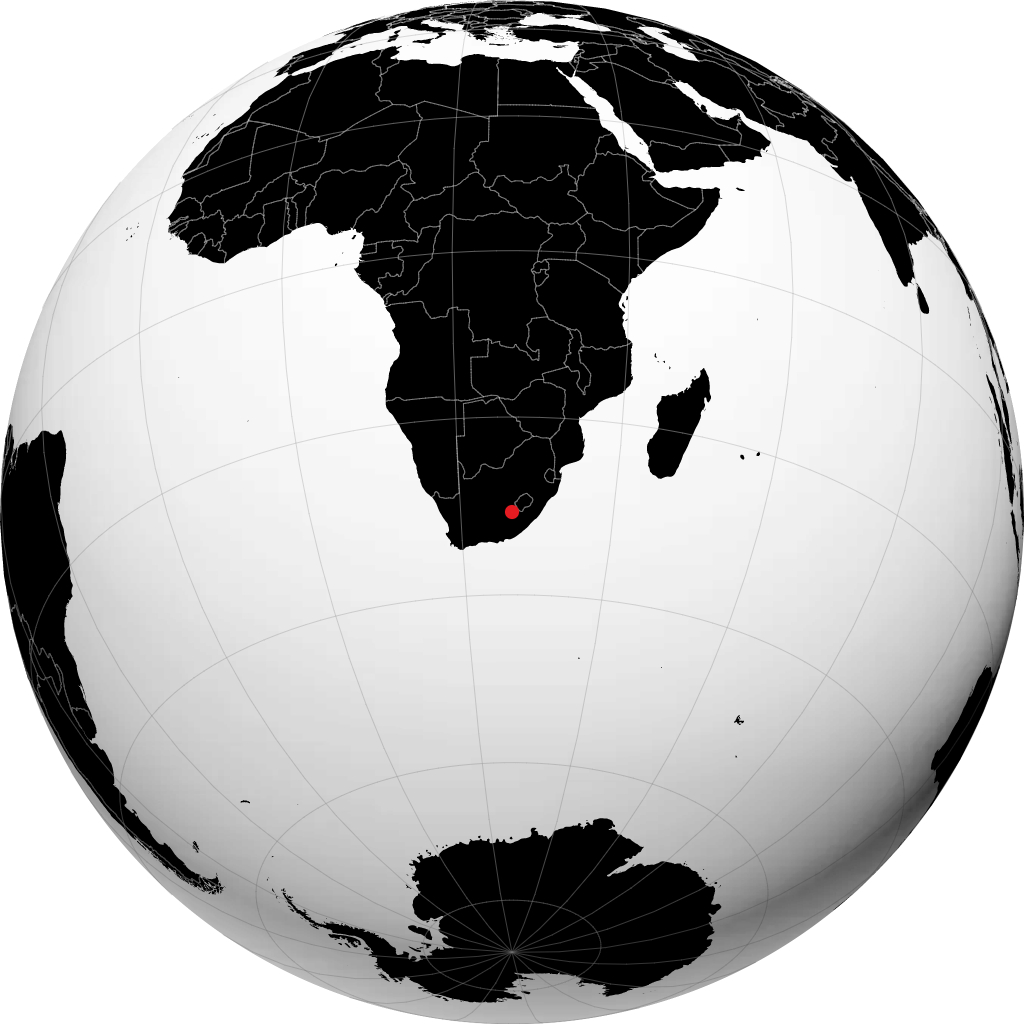 Aliwal North auf dem Globus