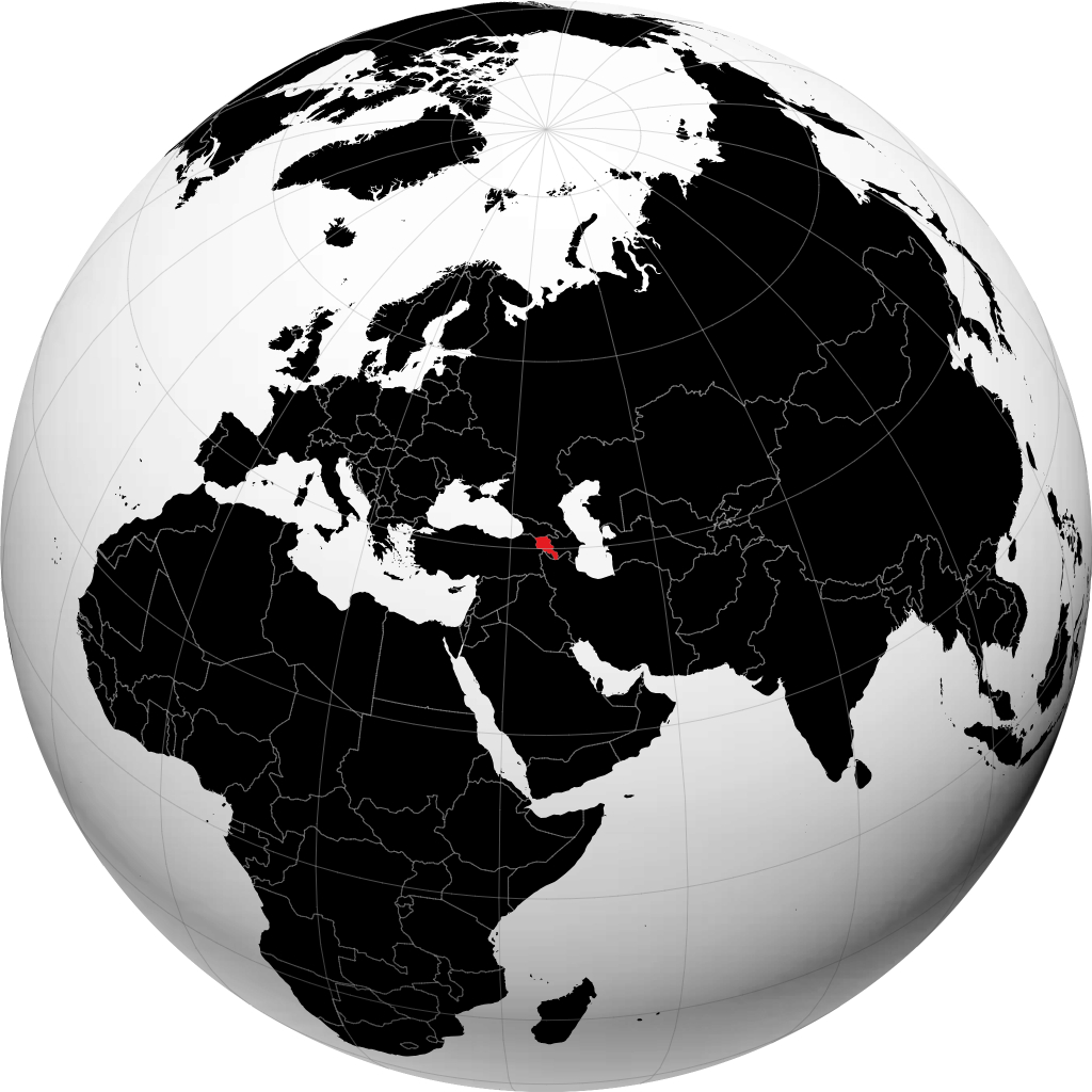 Armenien auf dem Globus