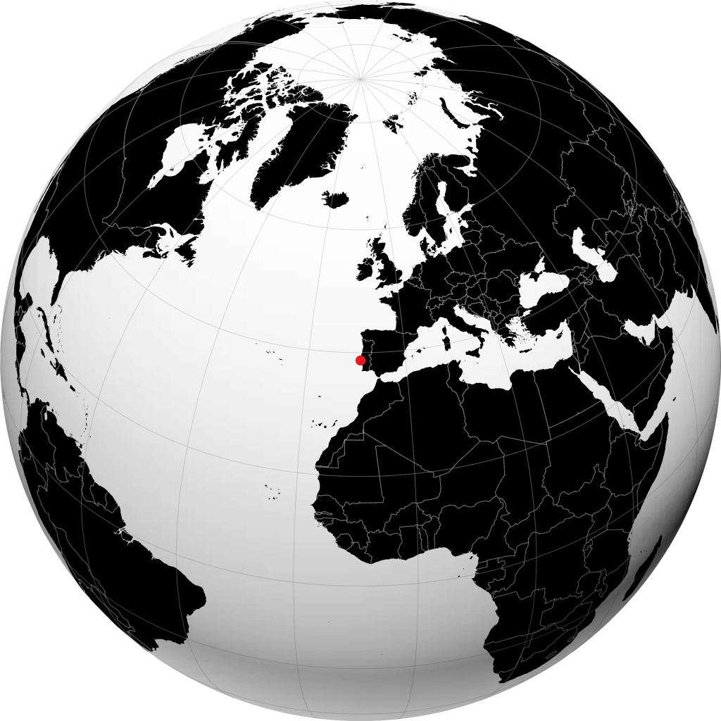Amadora auf dem Globus