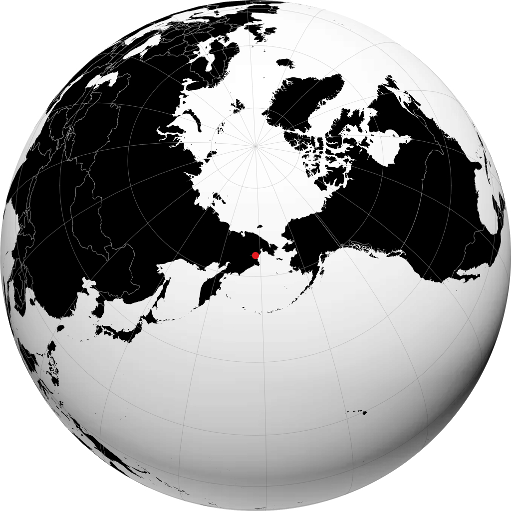 Anadyr auf dem Globus