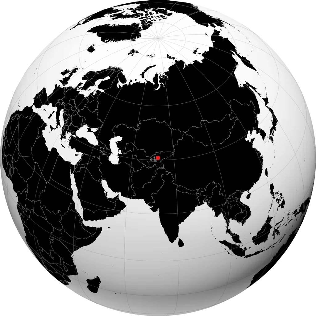 Andijan auf dem Globus