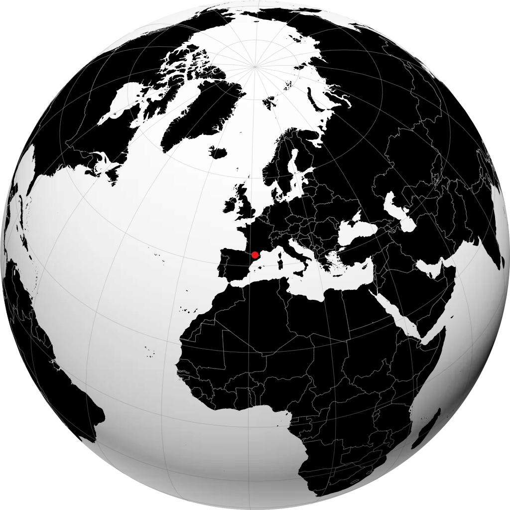 Andorra la Vella auf dem Globus