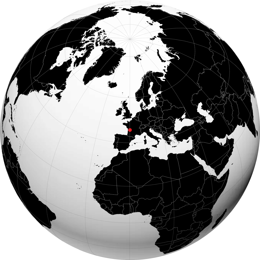 Angoulême auf dem Globus