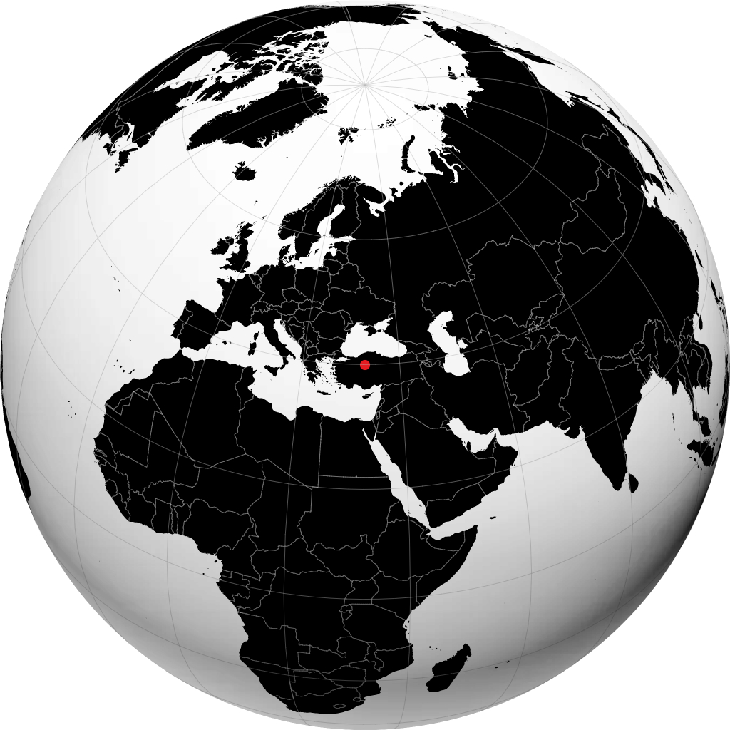 Ankara auf dem Globus