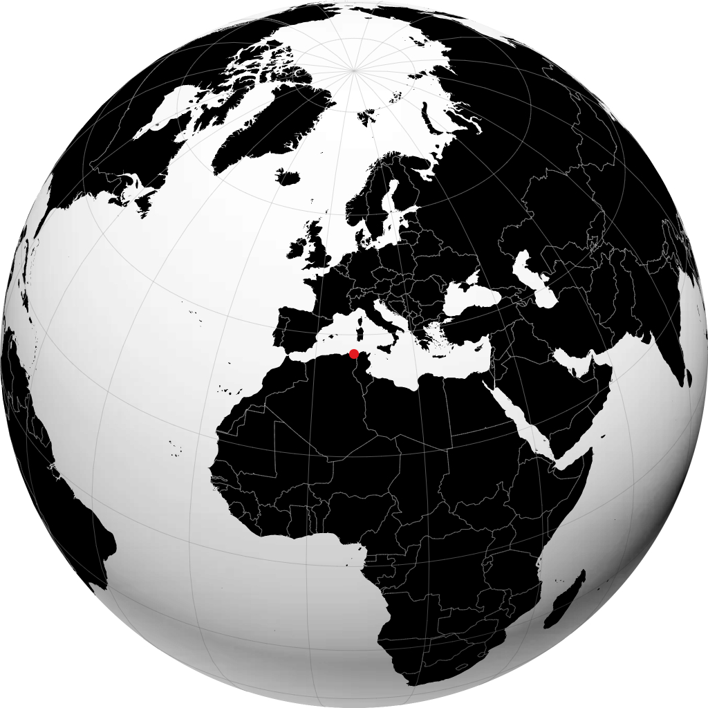 Annaba auf dem Globus