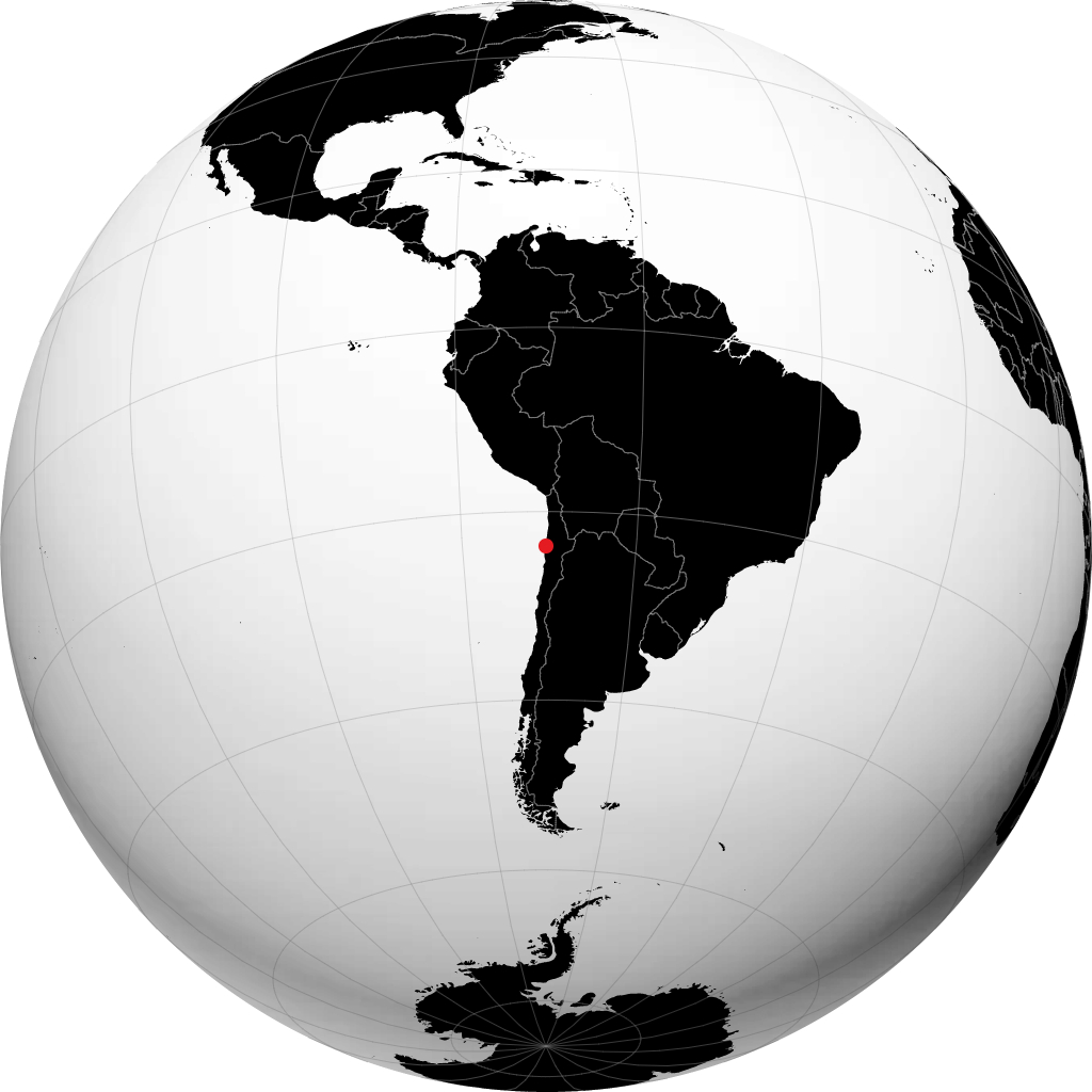 Antofagasta auf dem Globus