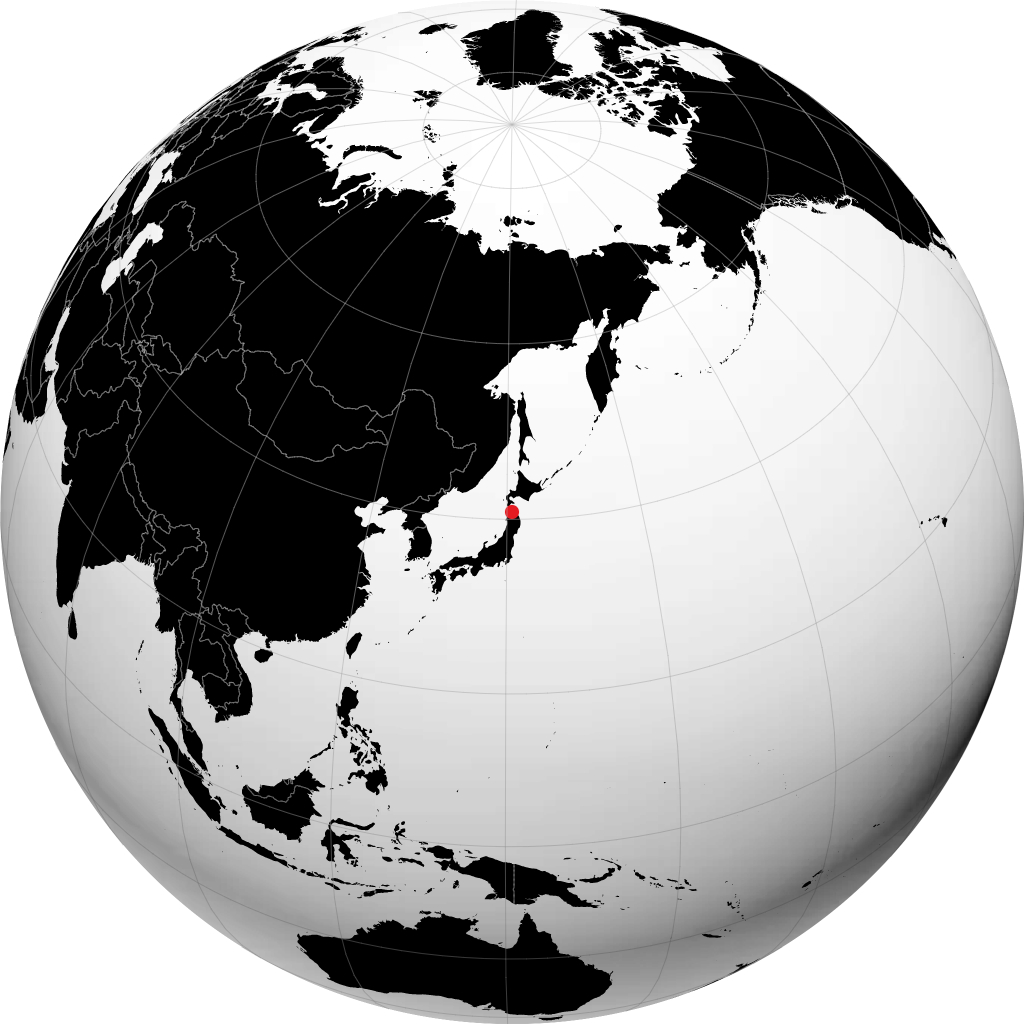 Aomori auf dem Globus