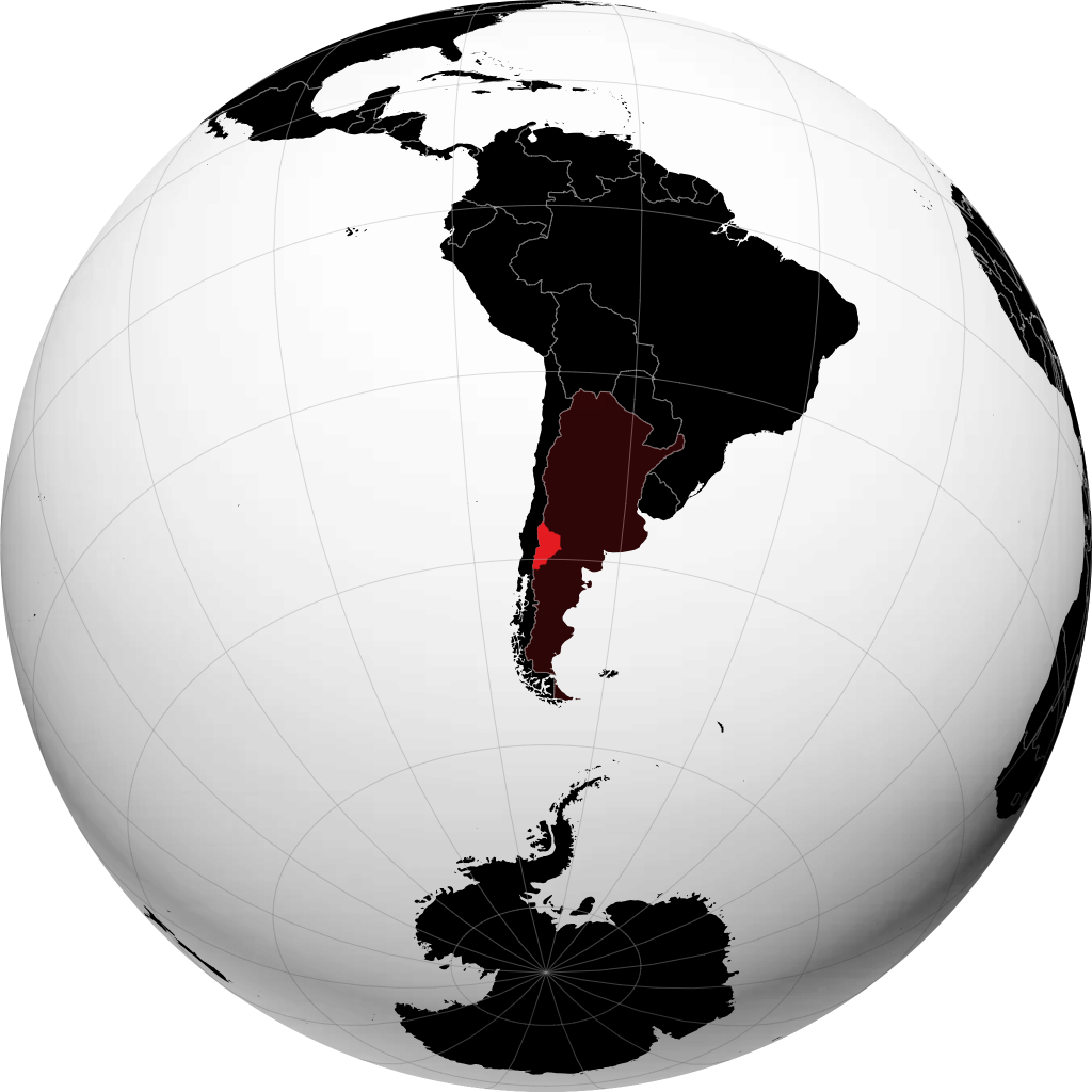 Provinz Neuquén auf dem Globus