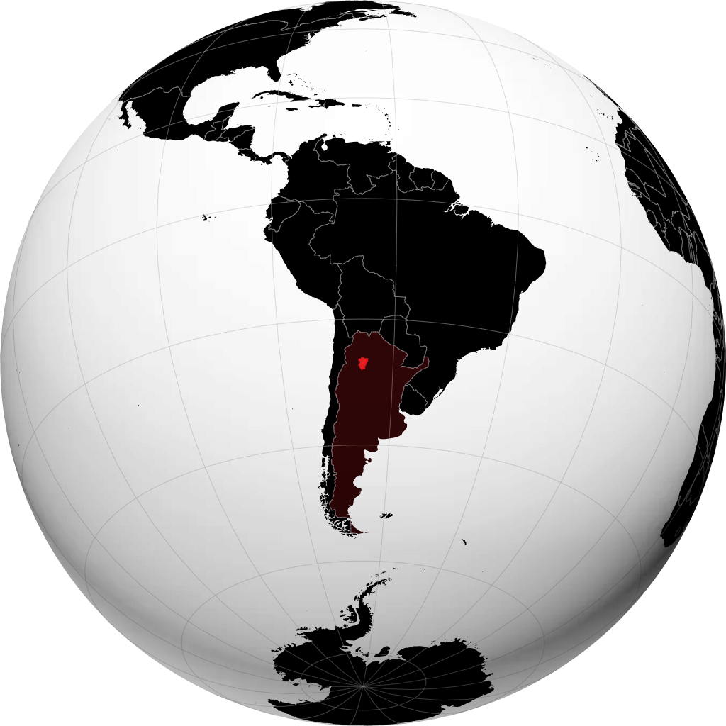Provinz Tucumán auf dem Globus