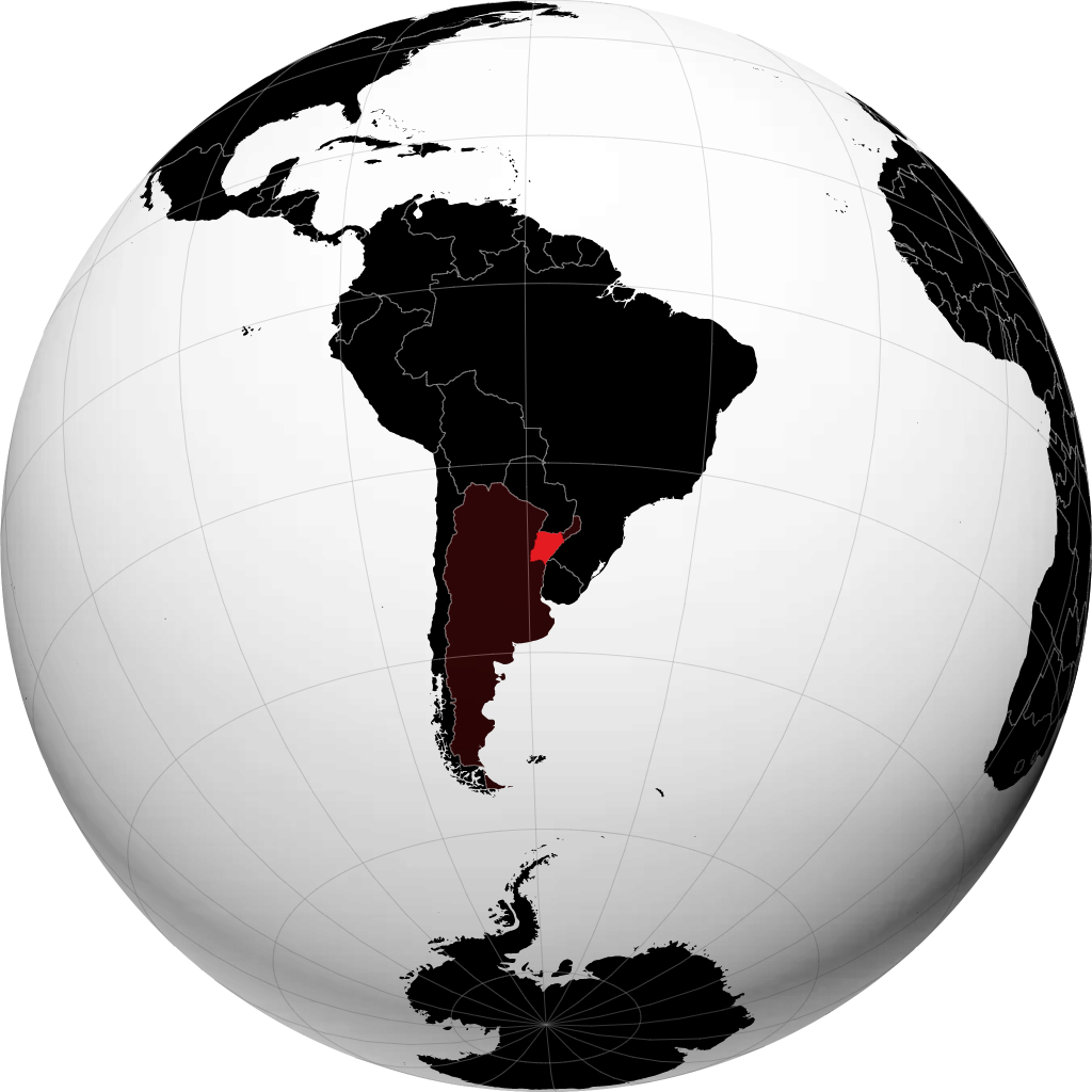 Provinz Corrientes auf dem Globus