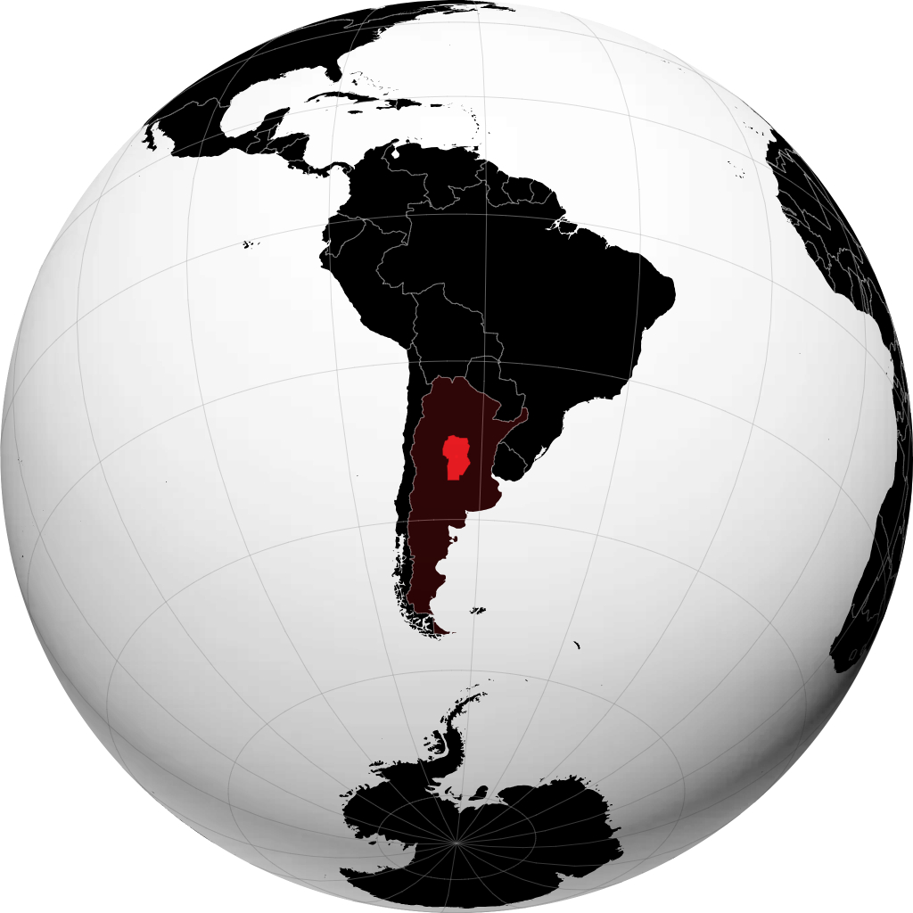 Provinz Córdoba auf dem Globus