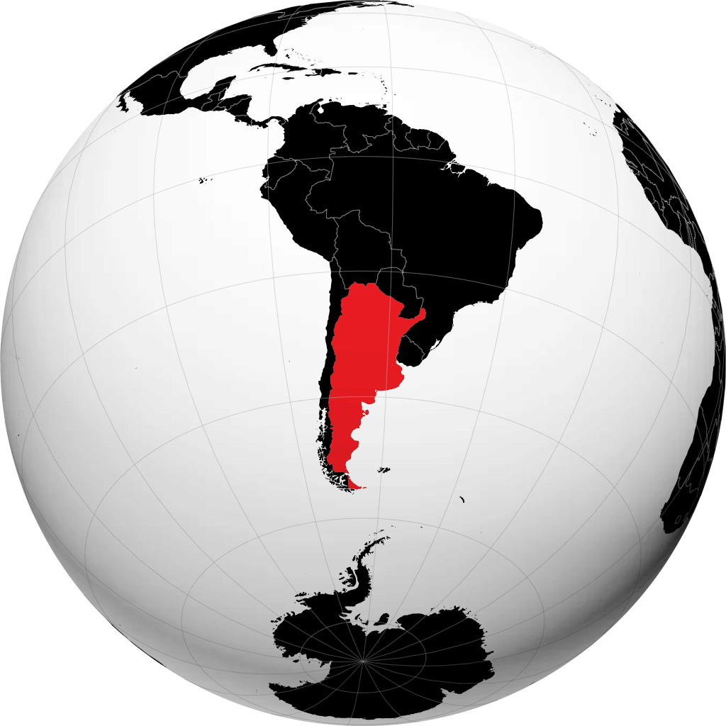 Argentinien auf dem Globus