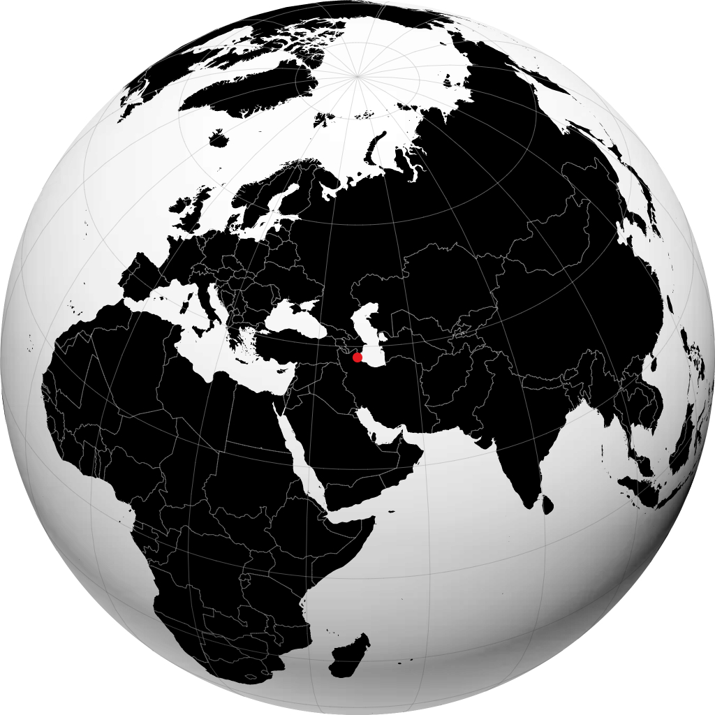 Ardabil auf dem Globus