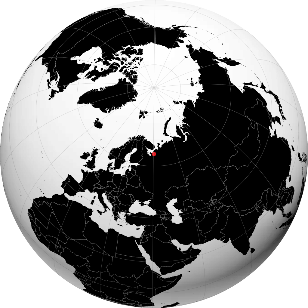 Archangelsk auf dem Globus