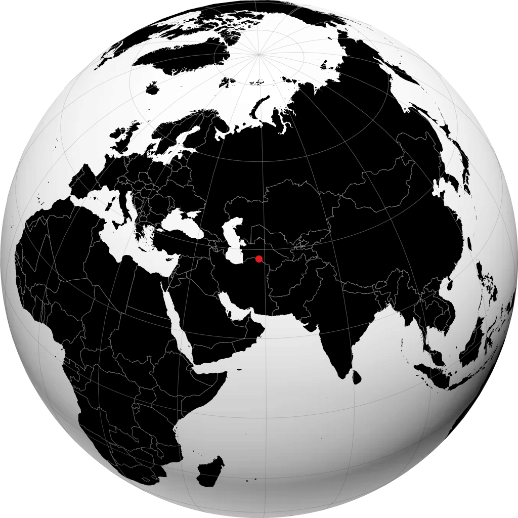 Aschgabat auf dem Globus