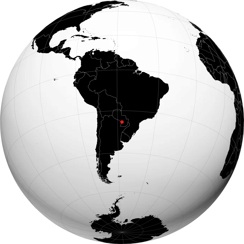 Asunción auf dem Globus