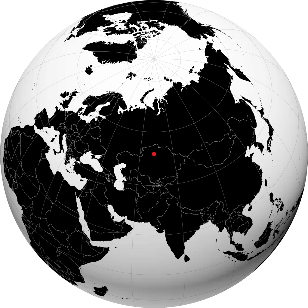 Atbasar auf dem Globus