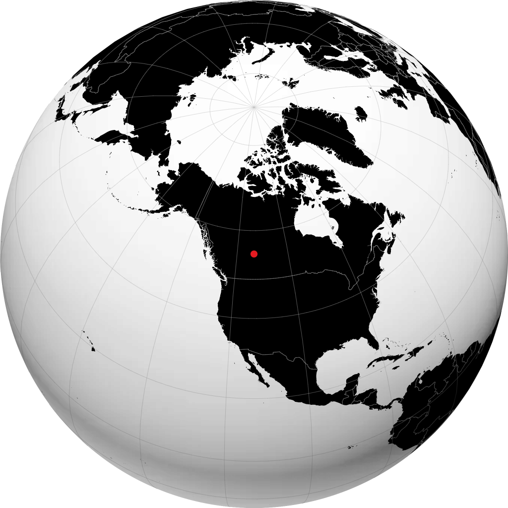 Athabasca auf dem Globus