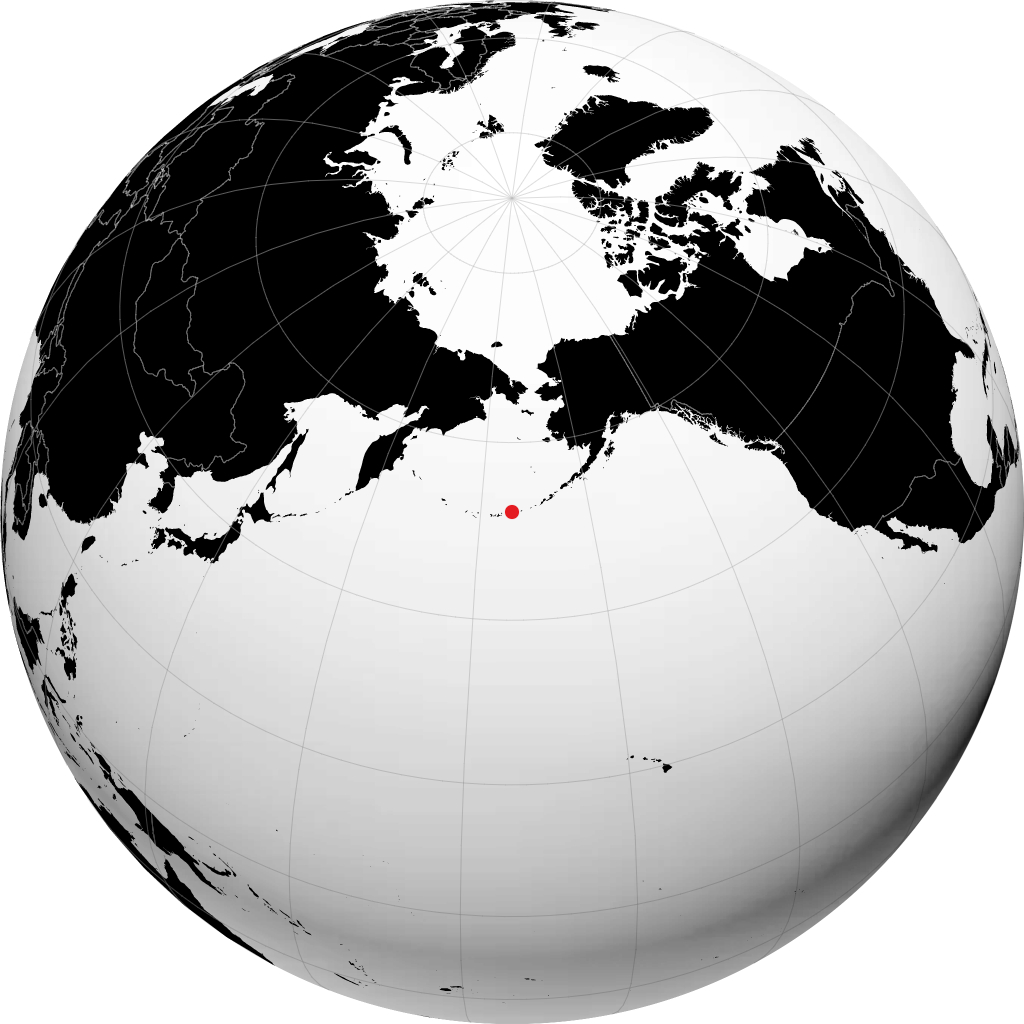 Atka Island auf dem Globus