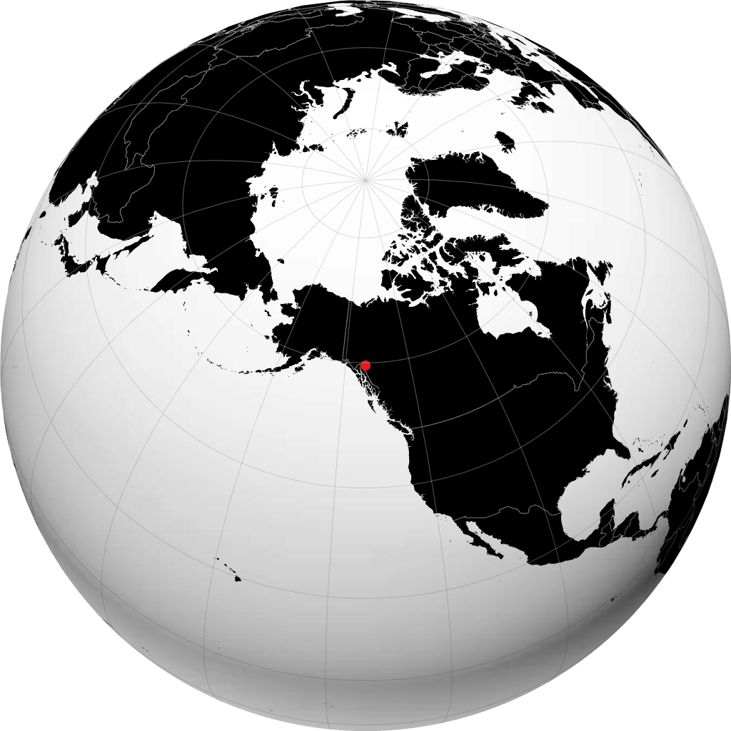 Atlin auf dem Globus