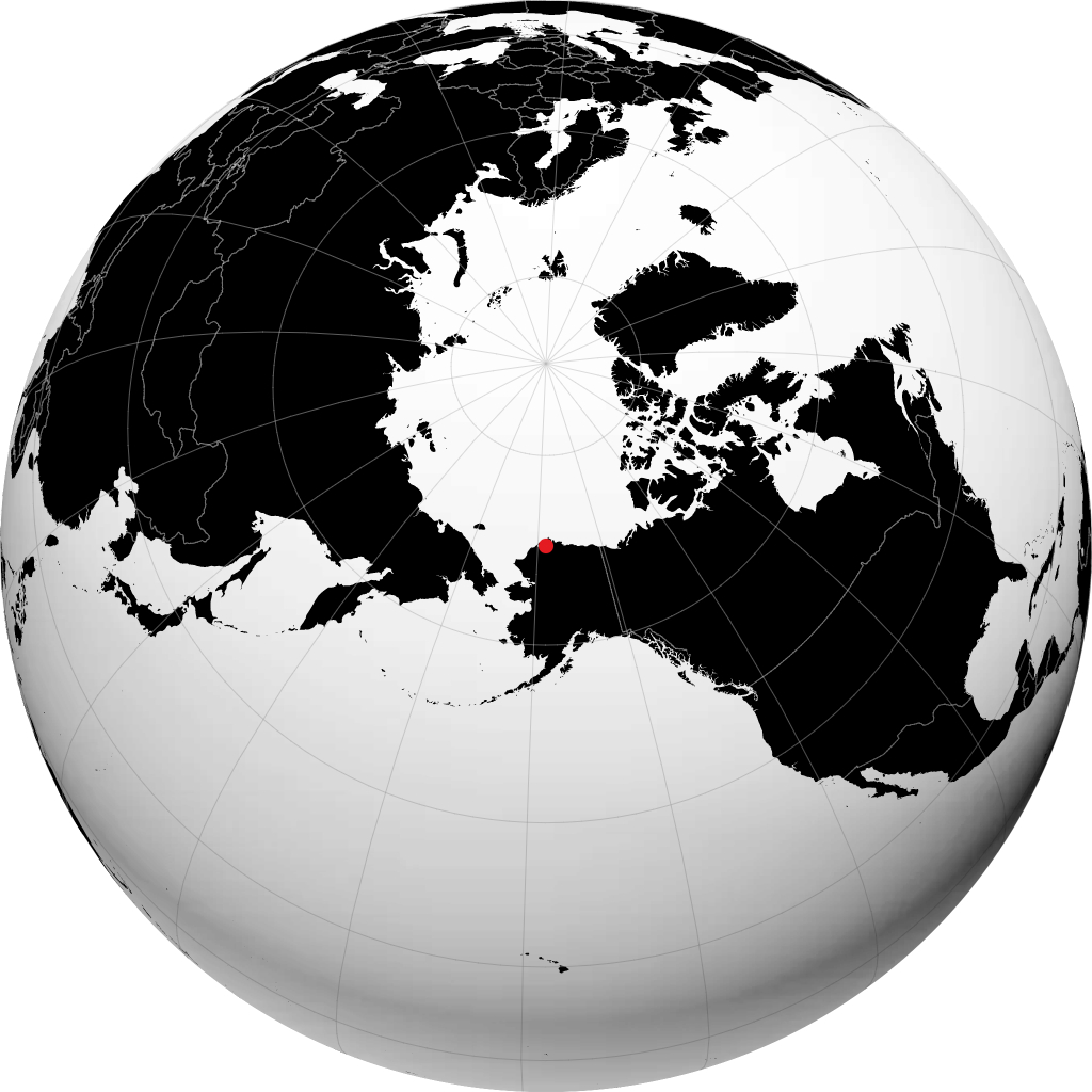 Atqasuk auf dem Globus