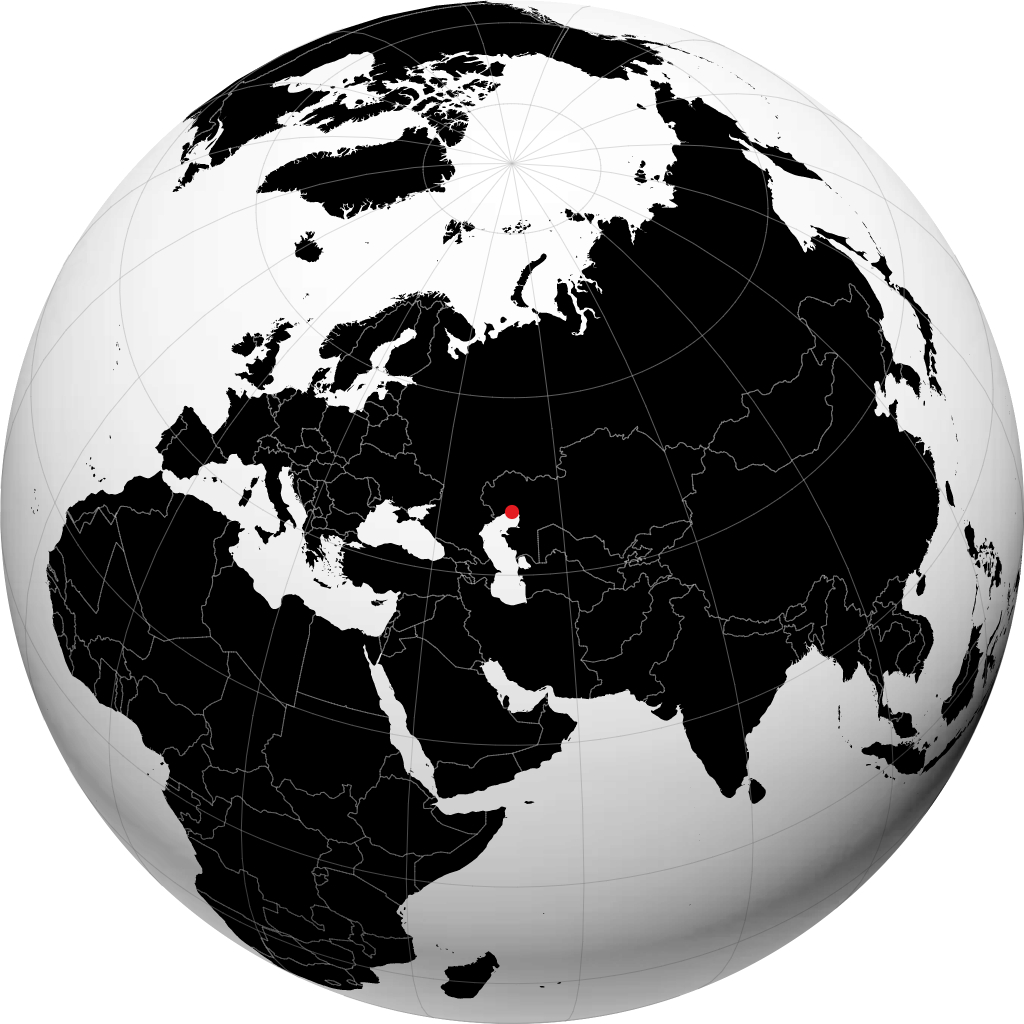 Atyrau auf dem Globus