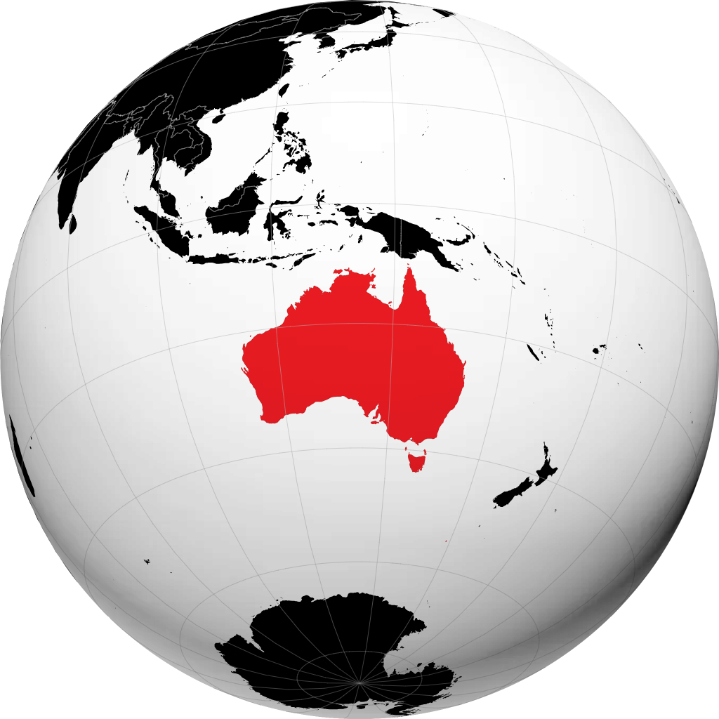 Australien auf dem Globus