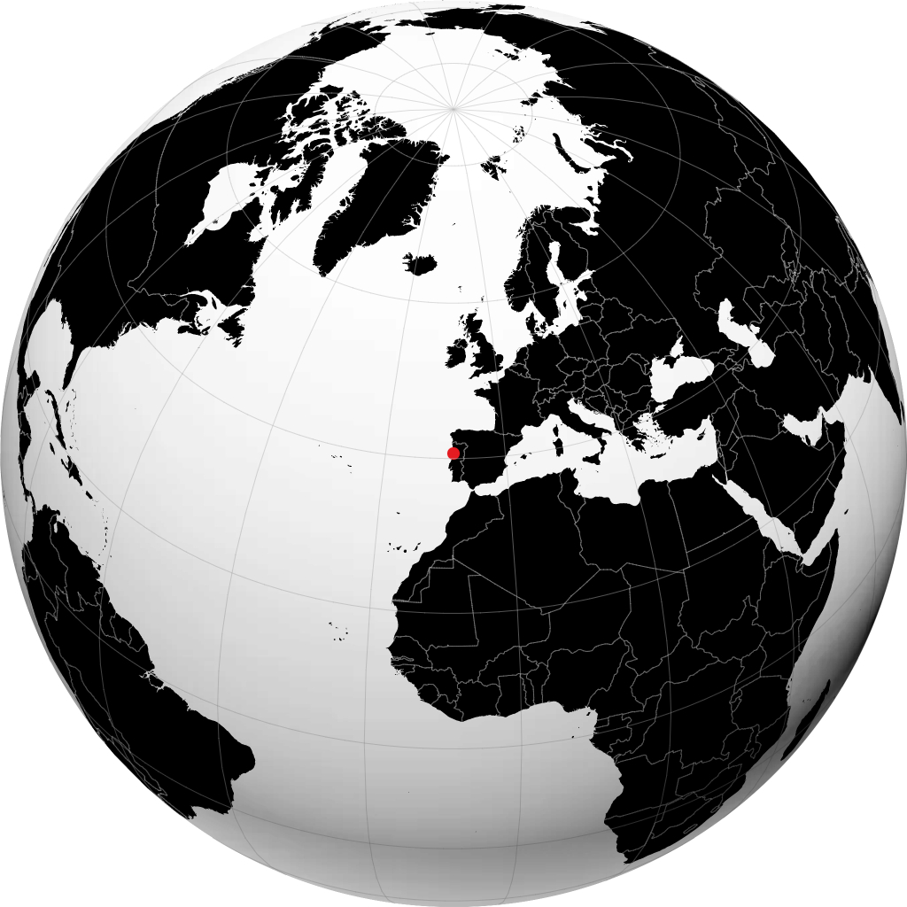 Aveiro auf dem Globus