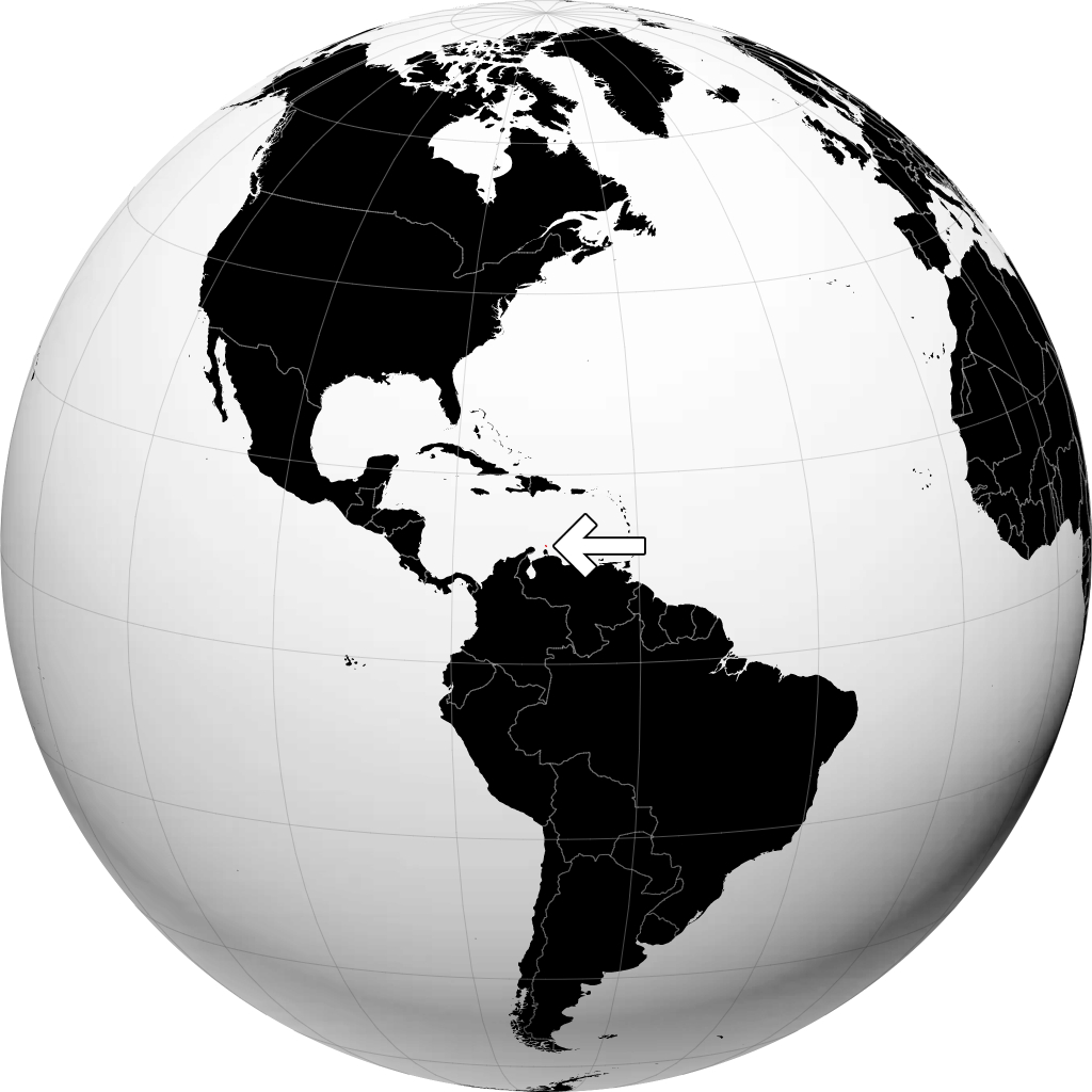 Aruba auf dem Globus