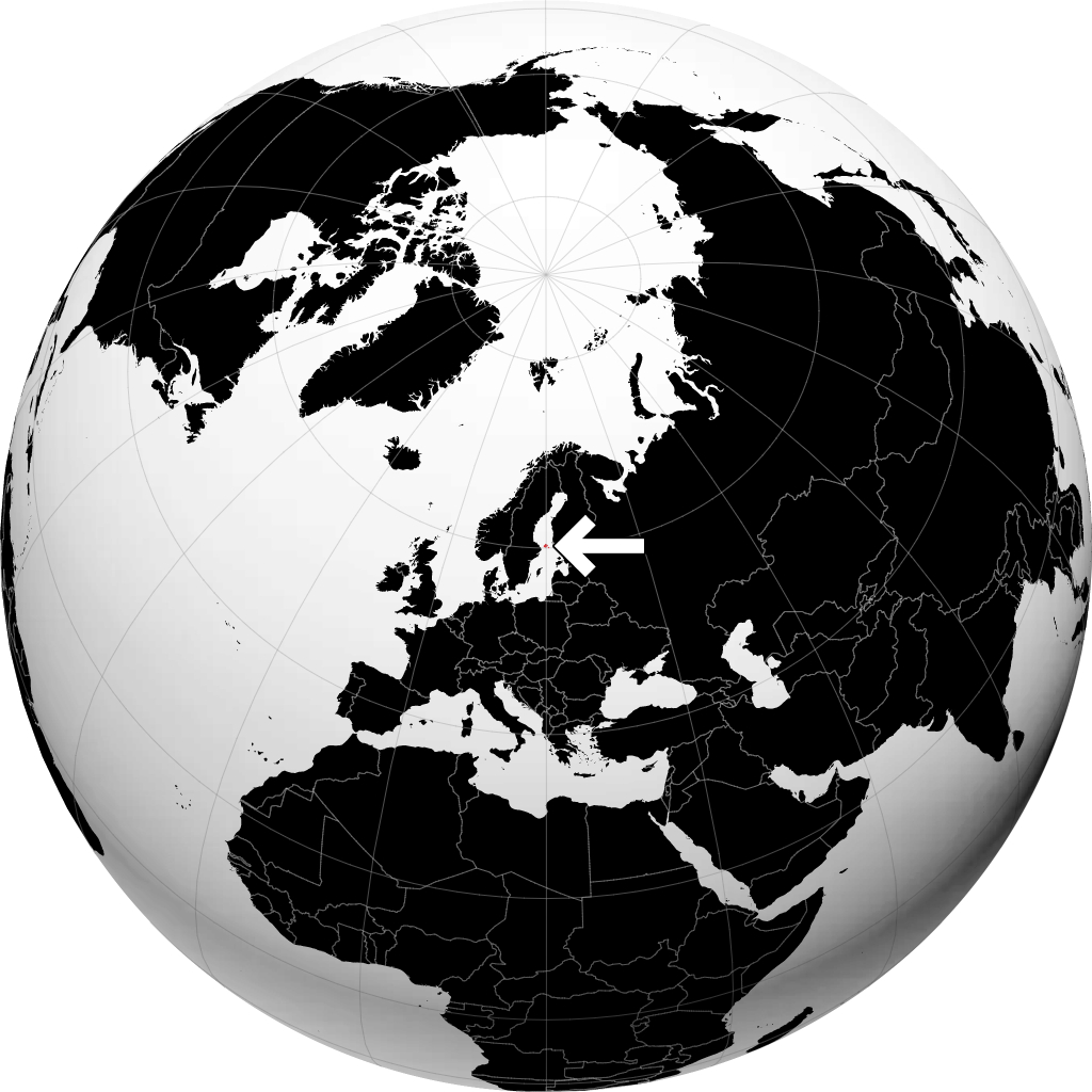 Åland auf dem Globus